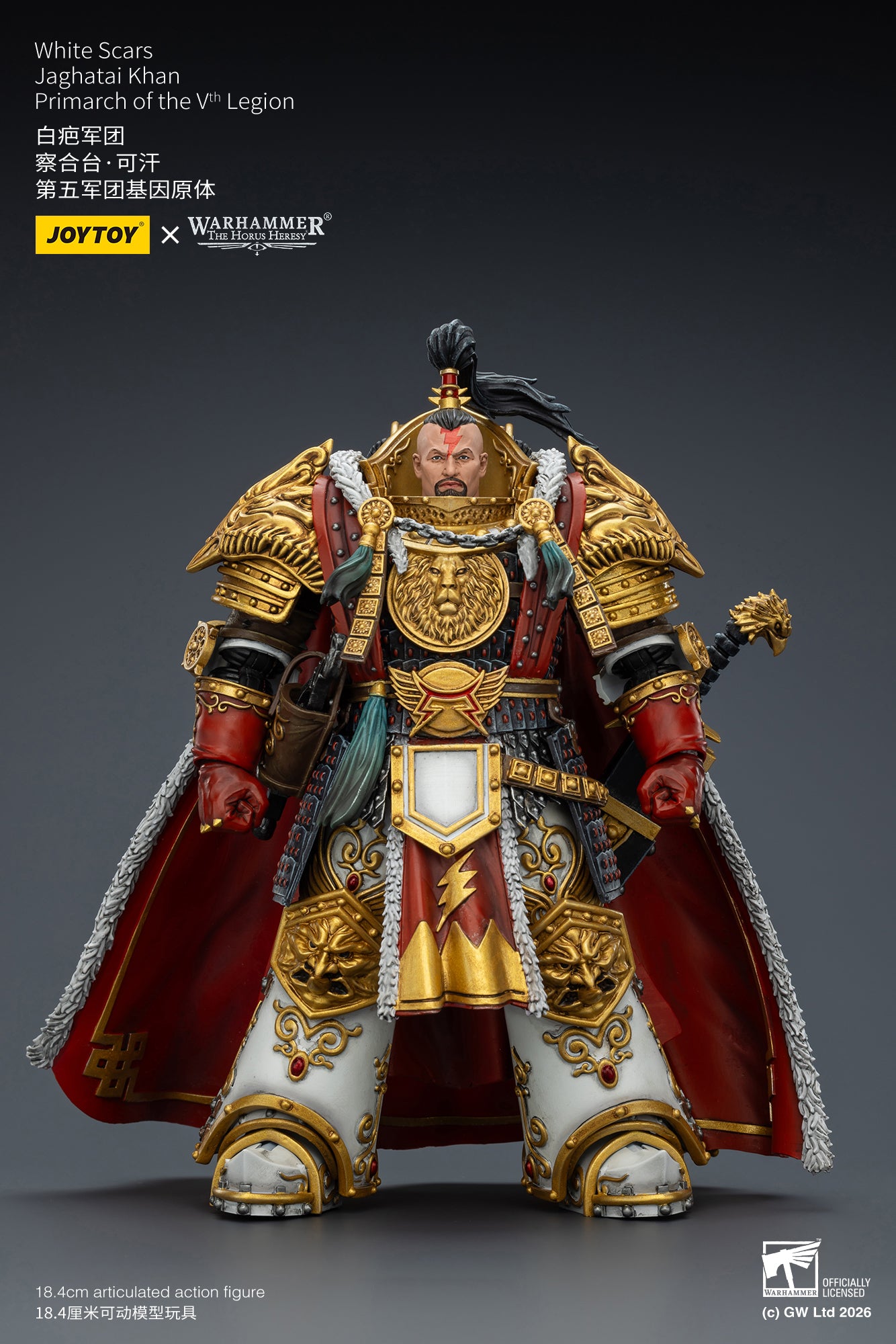 PRE ORDER – 1/18 JOYTOY WHITE SCARS JAGHATAI KHAN PRIMARCH OF THE VTH LEGION JT03363