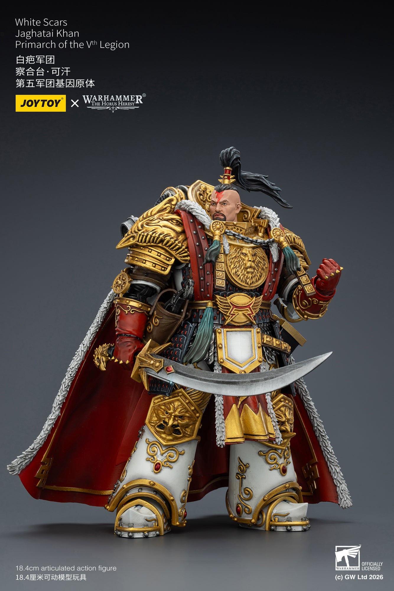 PRE ORDER – 1/18 JOYTOY WHITE SCARS JAGHATAI KHAN PRIMARCH OF THE VTH LEGION JT03363