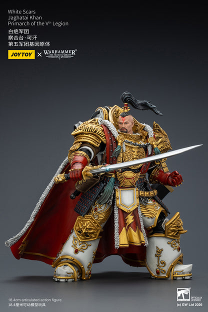 PRE ORDER – 1/18 JOYTOY WHITE SCARS JAGHATAI KHAN PRIMARCH OF THE VTH LEGION JT03363