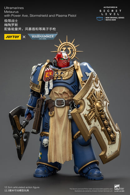 PRE ORDER – 1/18 JOYTOY ULTRAMARINES METAURUS WITH POWER AXE, STORMSHIELD AND PLASMA PISTOL, RERUN JT02786