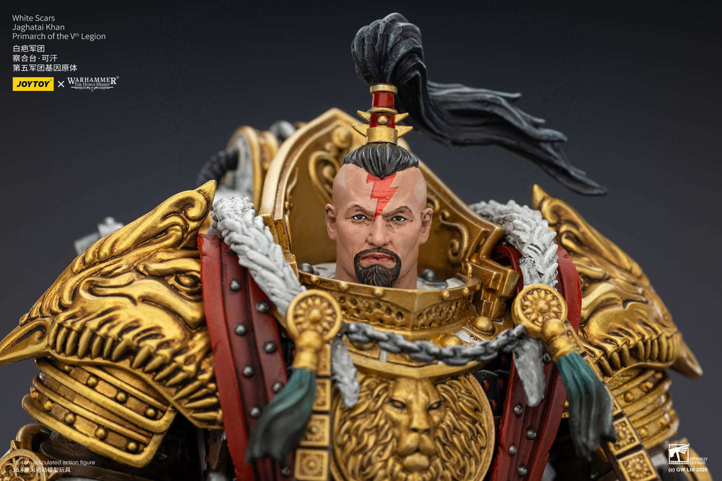 PRE ORDER – 1/18 JOYTOY WHITE SCARS JAGHATAI KHAN PRIMARCH OF THE VTH LEGION JT03363