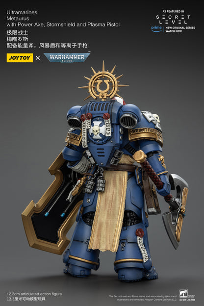 PRE ORDER – 1/18 JOYTOY ULTRAMARINES METAURUS WITH POWER AXE, STORMSHIELD AND PLASMA PISTOL, RERUN JT02786