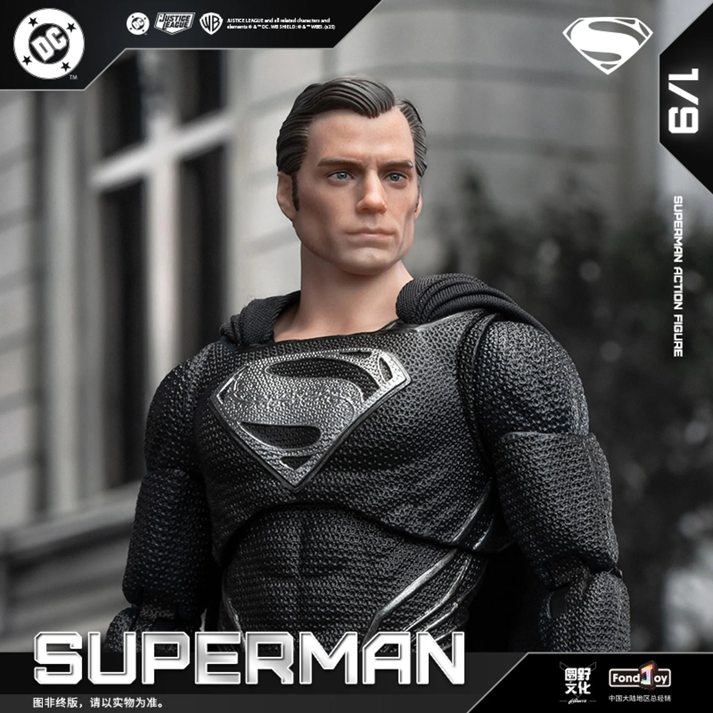 PRE ORDER – 1/9 FONDJOY DC1026 DC ACITON FIGURE BLACK SUPERMAN 2.0