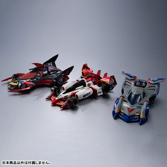 PRE ORDER – CYBER FORMULA COLLECTION -HERITAGE EDITION- FUTURE GPX CYBER FORMULA ASURADA G.S.X AERO MODE & KNIGHT SAVIOR 005 & MISSIONEL VR-4 SET