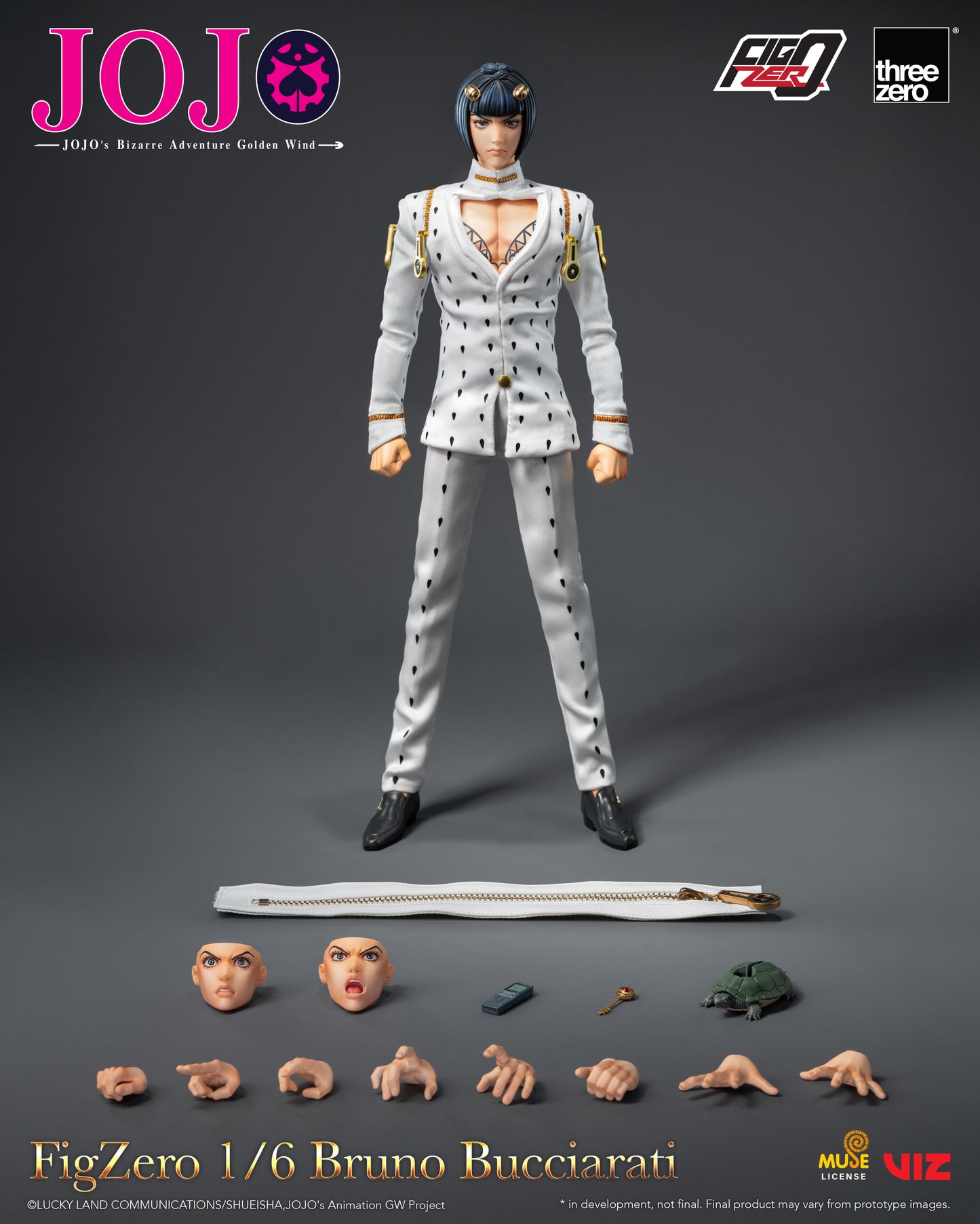 PRE ORDER – 1/6 THREEZERO 3Z0659 JOJO'S BIZARRE ADVENTURE: GOLDEN WIND FIGZERO BRUNO BUCCIARATI