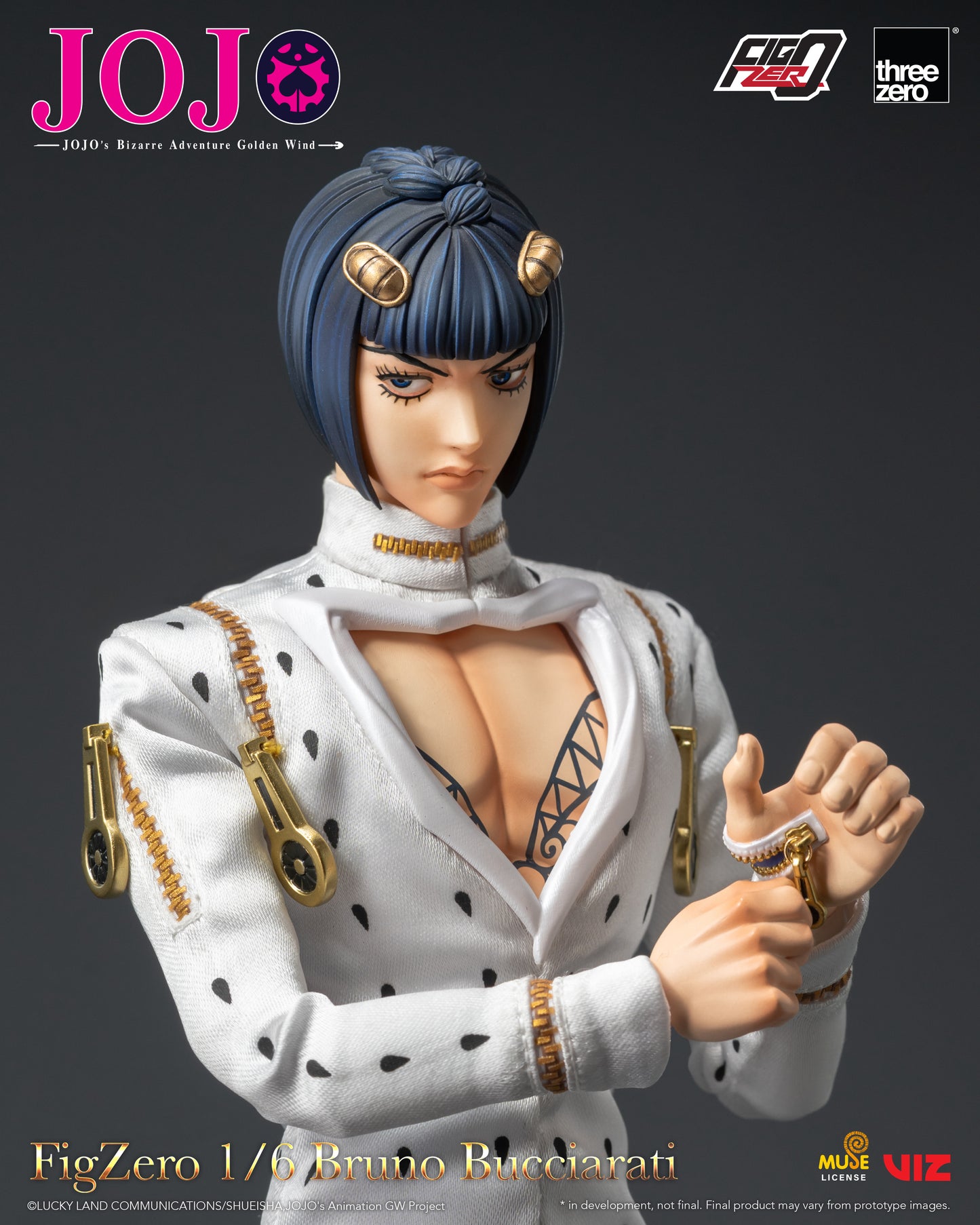 PRE ORDER – 1/6 THREEZERO 3Z0659 JOJO'S BIZARRE ADVENTURE: GOLDEN WIND FIGZERO BRUNO BUCCIARATI