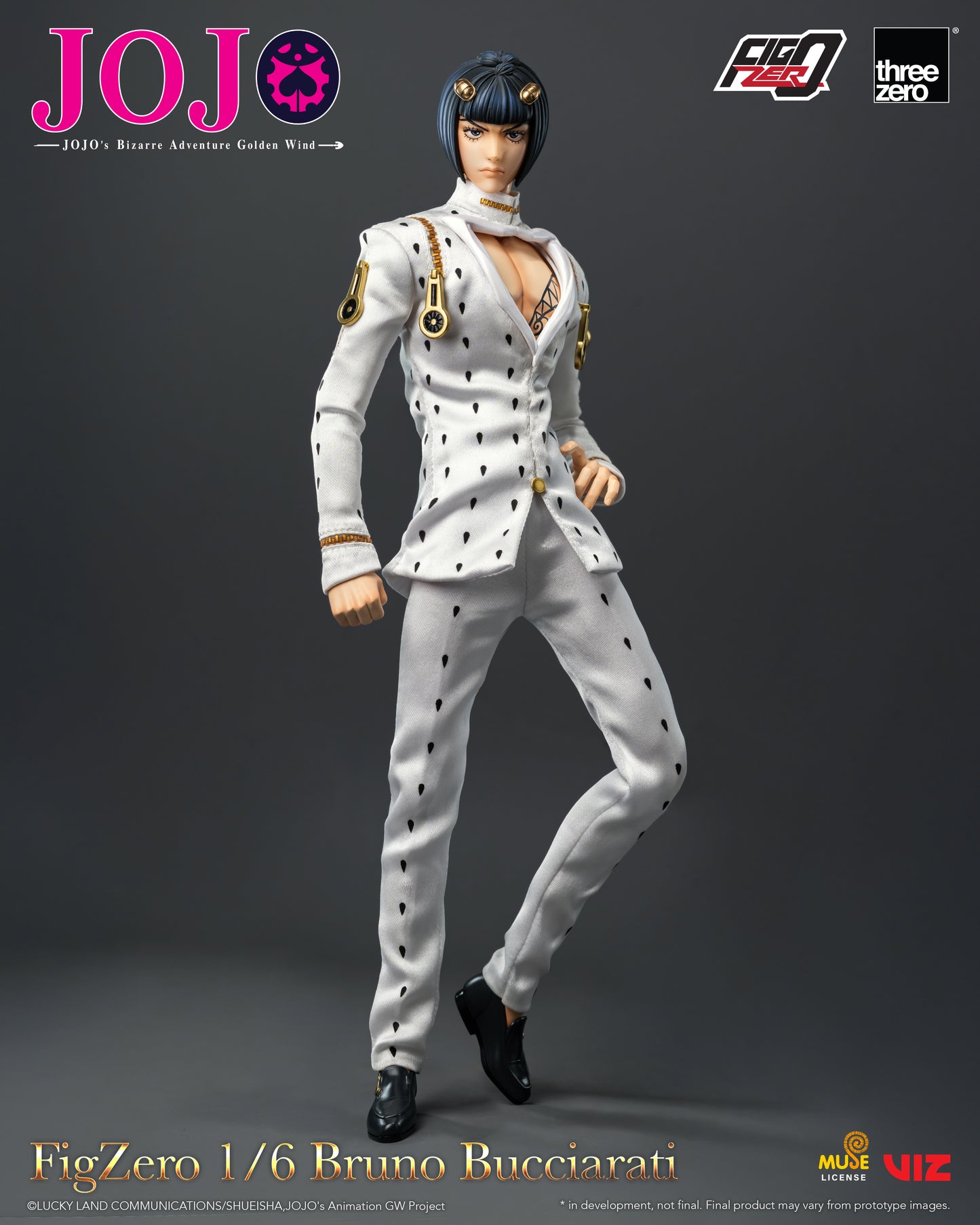 PRE ORDER – 1/6 THREEZERO 3Z0659 JOJO'S BIZARRE ADVENTURE: GOLDEN WIND FIGZERO BRUNO BUCCIARATI