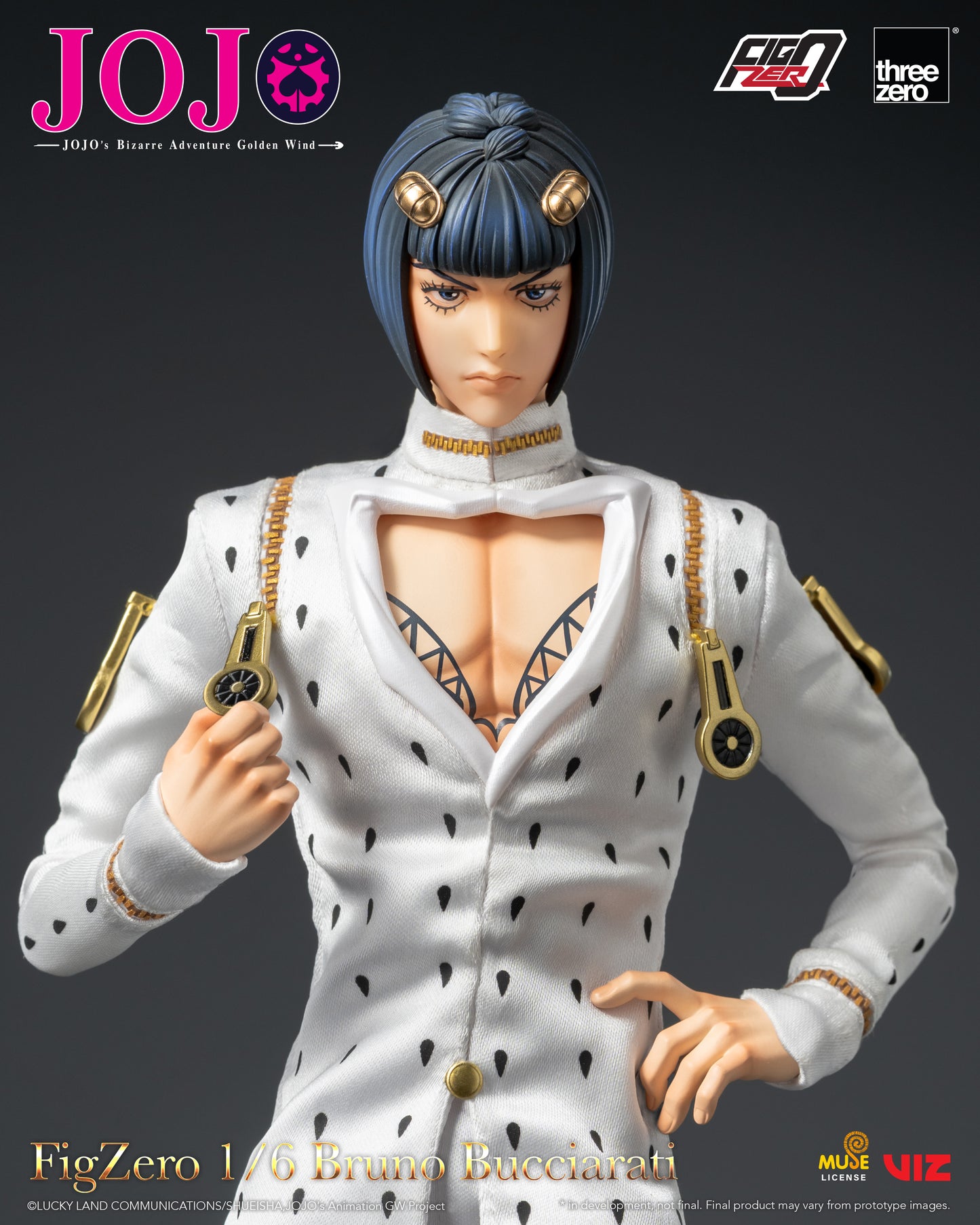 PRE ORDER – 1/6 THREEZERO 3Z0659 JOJO'S BIZARRE ADVENTURE: GOLDEN WIND FIGZERO BRUNO BUCCIARATI