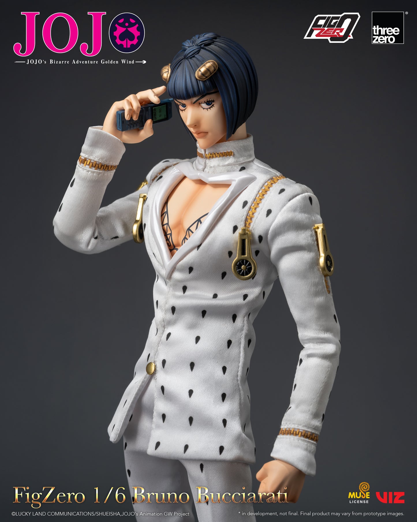 PRE ORDER – 1/6 THREEZERO 3Z0659 JOJO'S BIZARRE ADVENTURE: GOLDEN WIND FIGZERO BRUNO BUCCIARATI