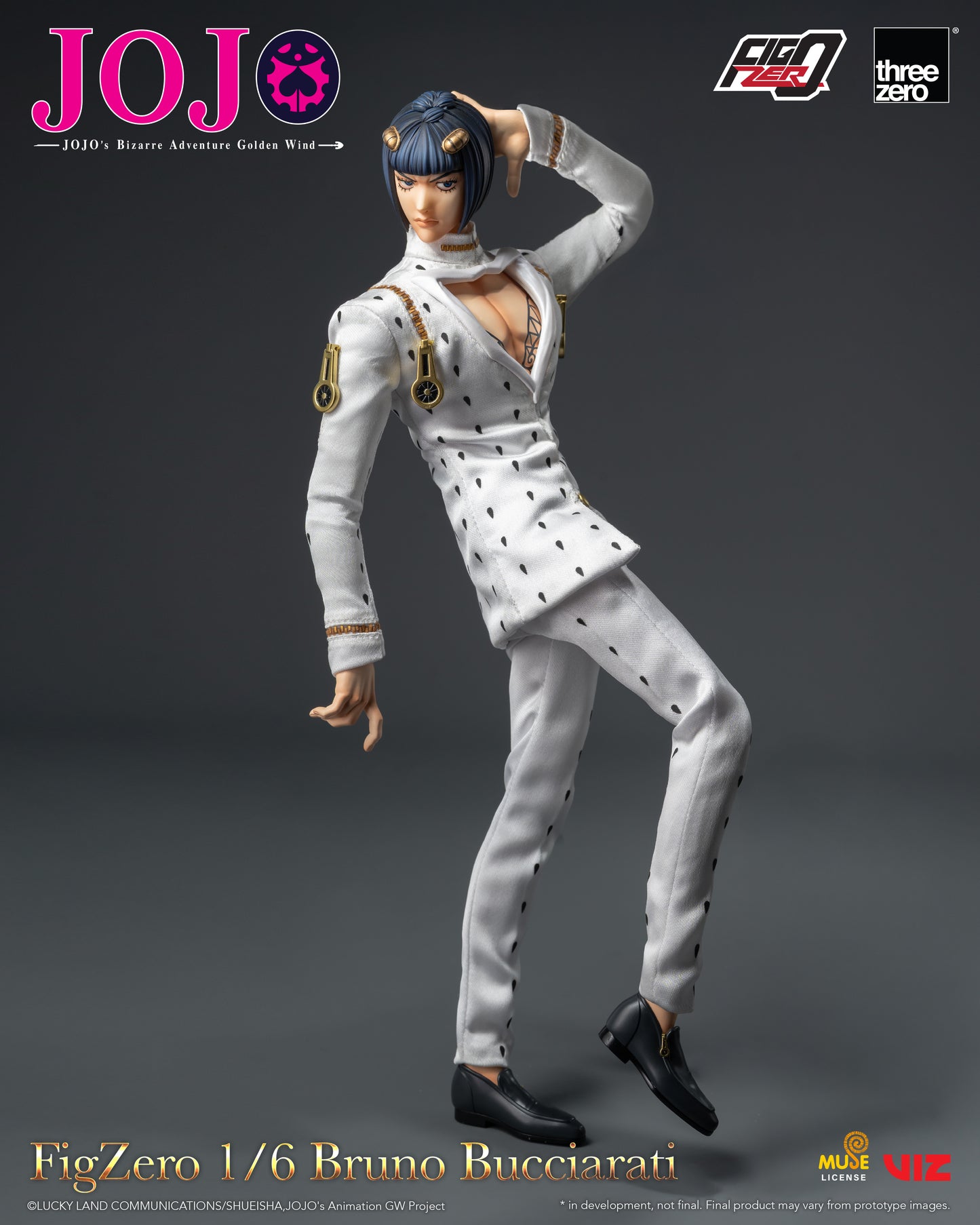 PRE ORDER – 1/6 THREEZERO 3Z0659 JOJO'S BIZARRE ADVENTURE: GOLDEN WIND FIGZERO BRUNO BUCCIARATI