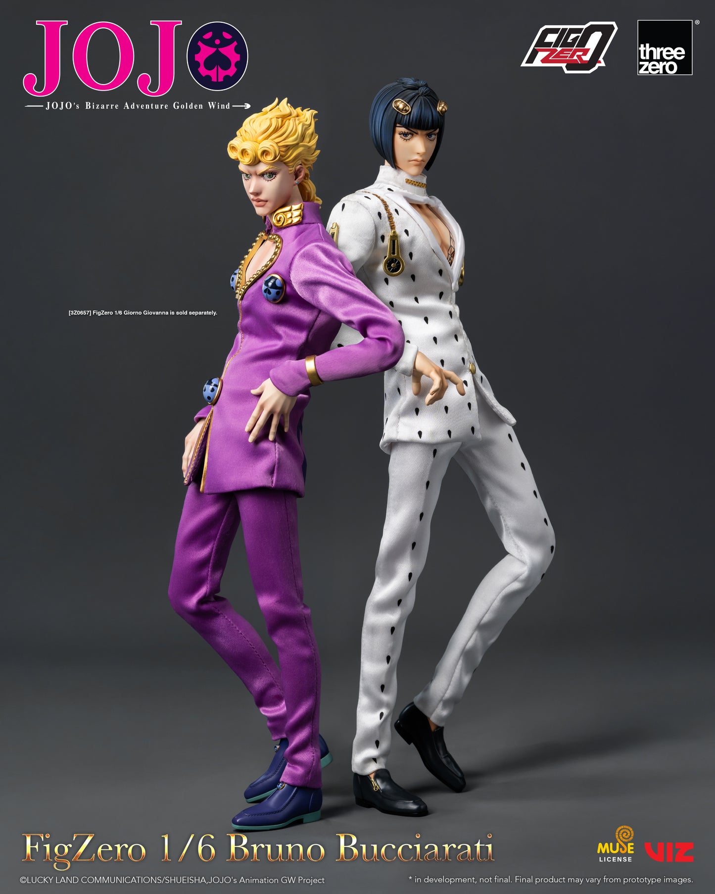PRE ORDER – 1/6 THREEZERO 3Z0659 JOJO'S BIZARRE ADVENTURE: GOLDEN WIND FIGZERO BRUNO BUCCIARATI