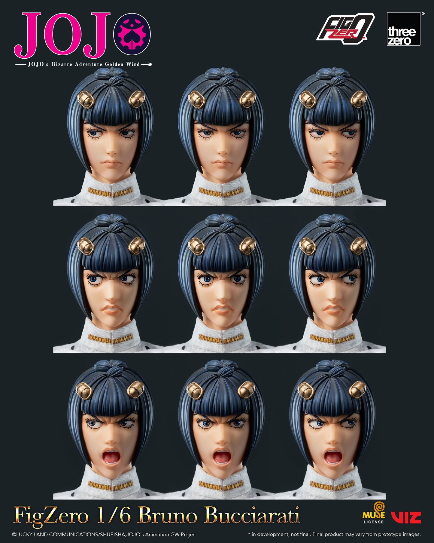 PRE ORDER – 1/6 THREEZERO 3Z0659 JOJO'S BIZARRE ADVENTURE: GOLDEN WIND FIGZERO BRUNO BUCCIARATI