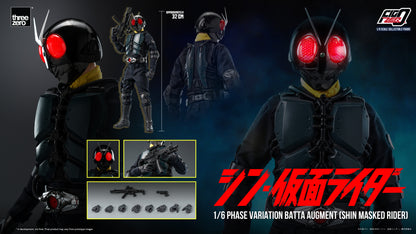PRE ORDER – 1/6 THREEZERO 3Z0677 INFO: FIGZERO PHASE VARIATION BATTA AUGMENT - SHIN MASKED RIDER