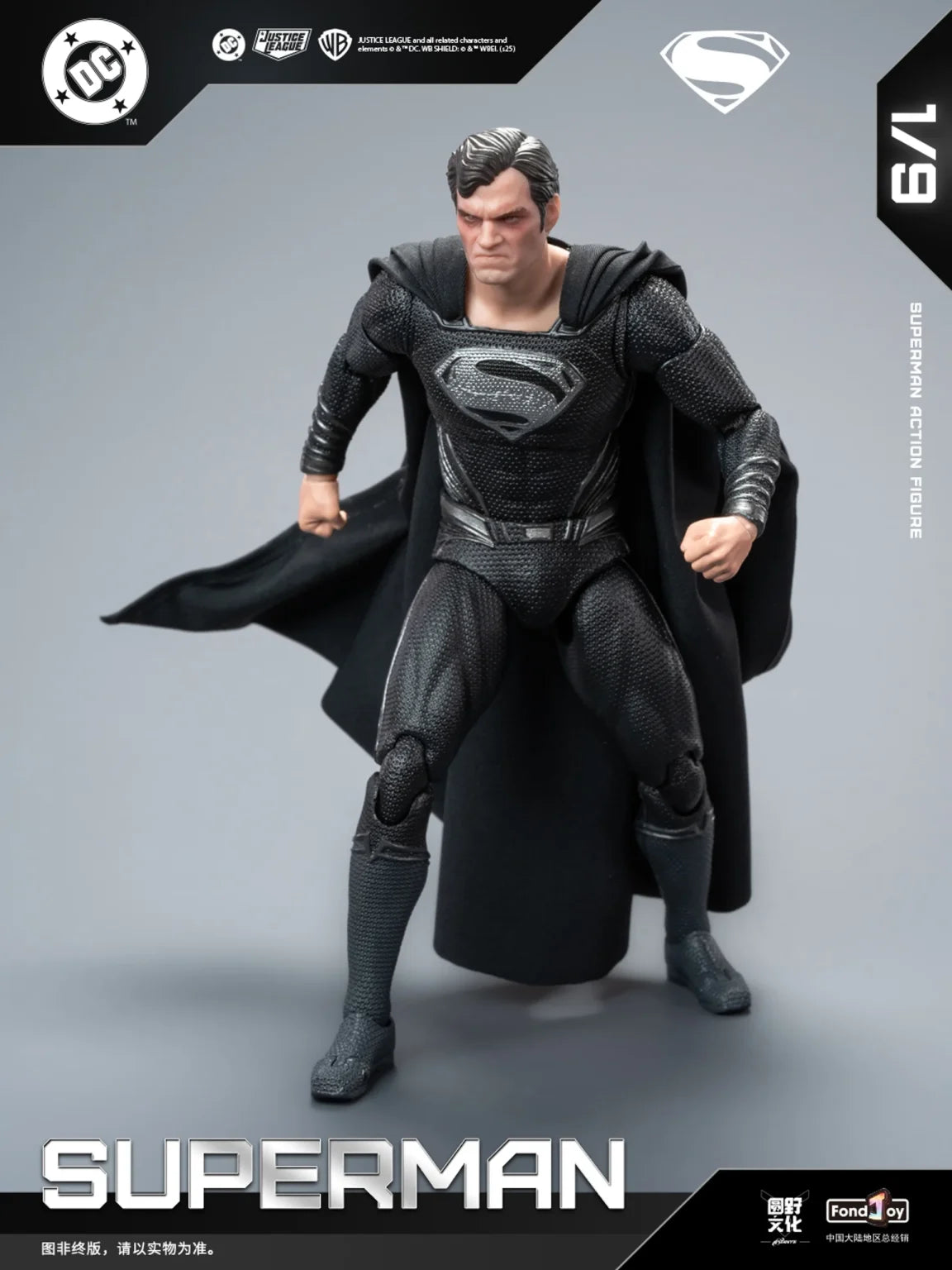 PRE ORDER – 1/9 FONDJOY DC1026 DC ACITON FIGURE BLACK SUPERMAN 2.0