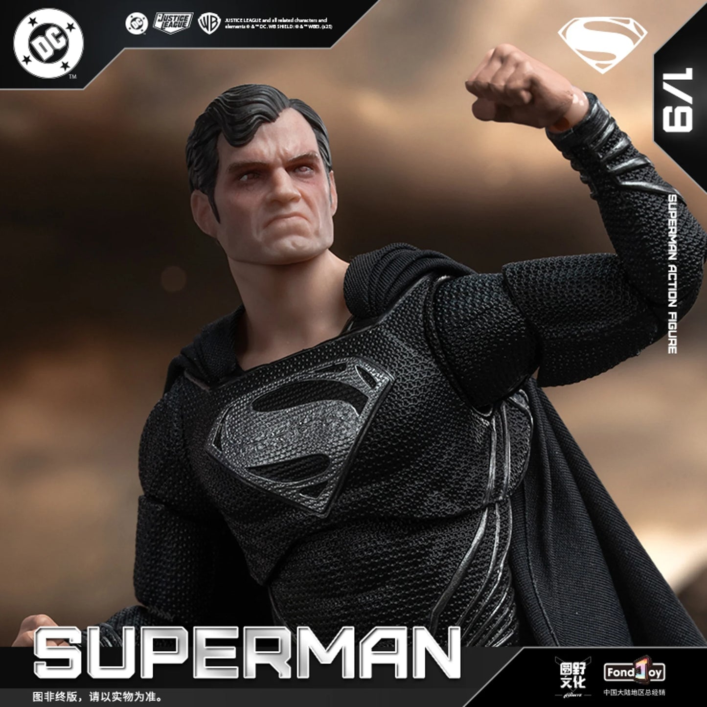 PRE ORDER – 1/9 FONDJOY DC1026 DC ACITON FIGURE BLACK SUPERMAN 2.0