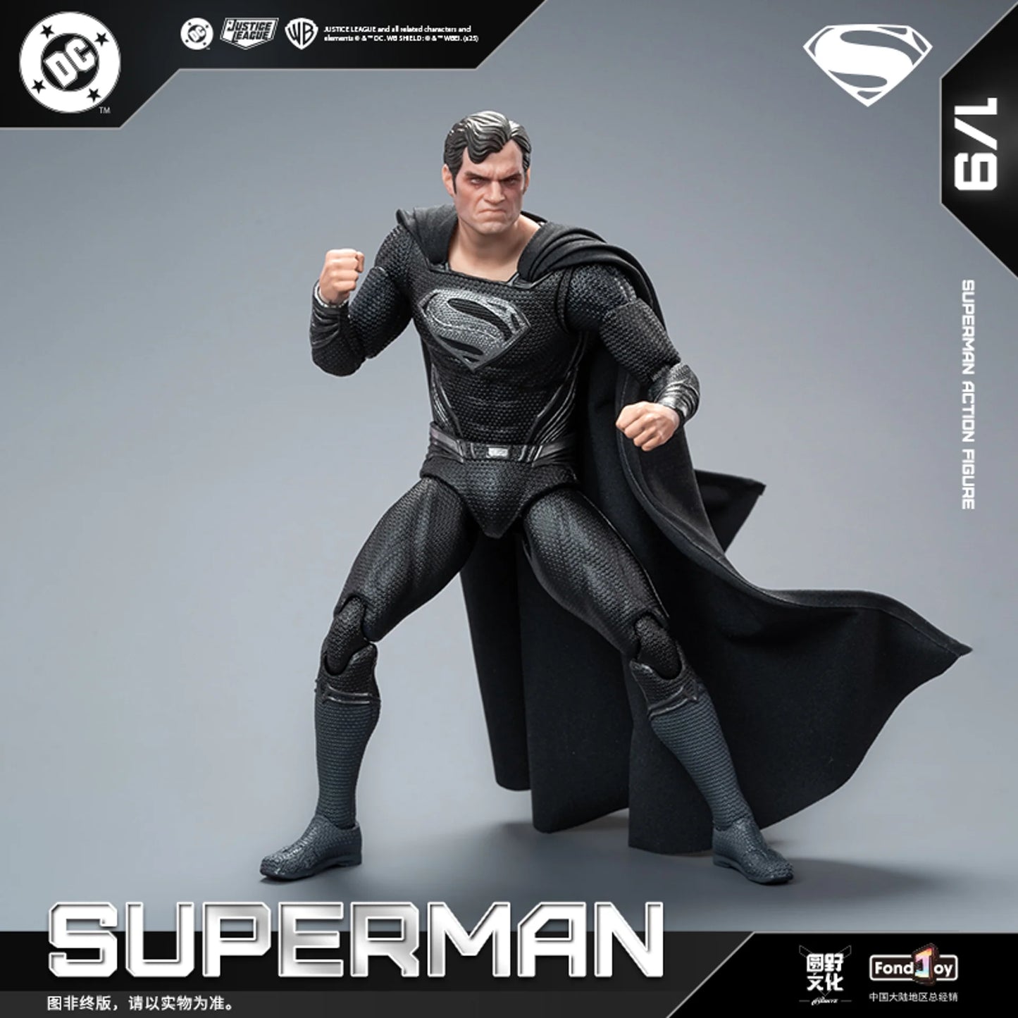 PRE ORDER – 1/9 FONDJOY DC1026 DC ACITON FIGURE BLACK SUPERMAN 2.0