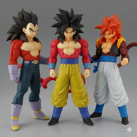 [ON HAND] [Ready to Ship] – BANPRESTO DRAGON BALL GT SOLID EDGE WORKS SUPER SAIYAN 4 SON GOKU, VEGETA & GOGETA (Set of 3)