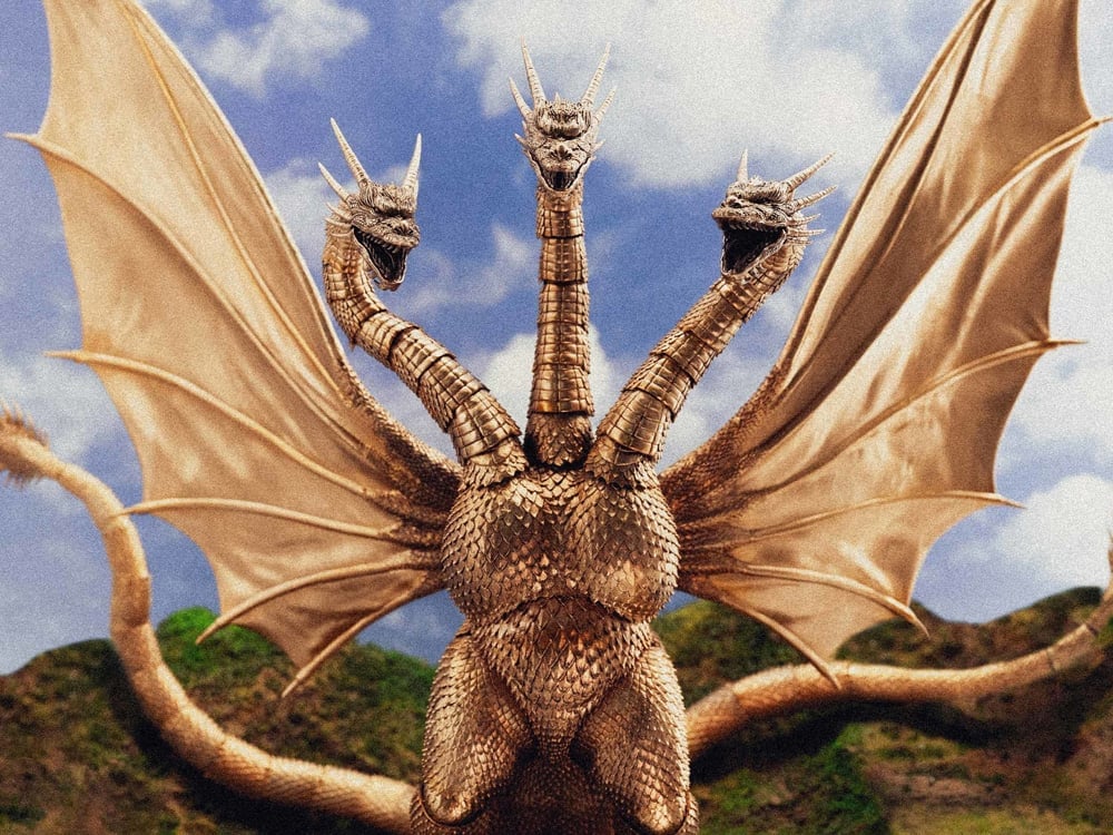 PRE ORDER – HIYA EXQUISITE BASIC - GODZILLA VS KING GHIDORAH (1991) - MECHANICAL KING GHIDORAH (BATTLE DAMAGED VERSION)