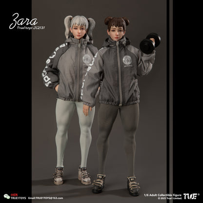PRE ORDER – 1/6 SPORTY GIRL ACTION FIGURE JC2131 : ZARA GREY HAIR VERSION