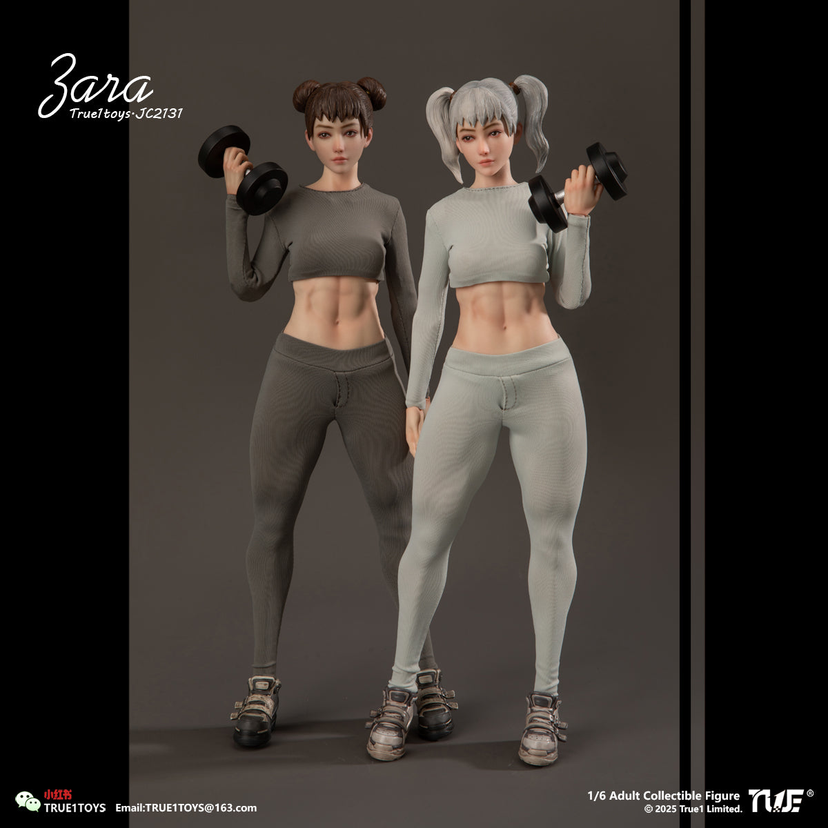 PRE ORDER – 1/6 SPORTY GIRL ACTION FIGURE JC2131 : ZARA GREY HAIR VERSION