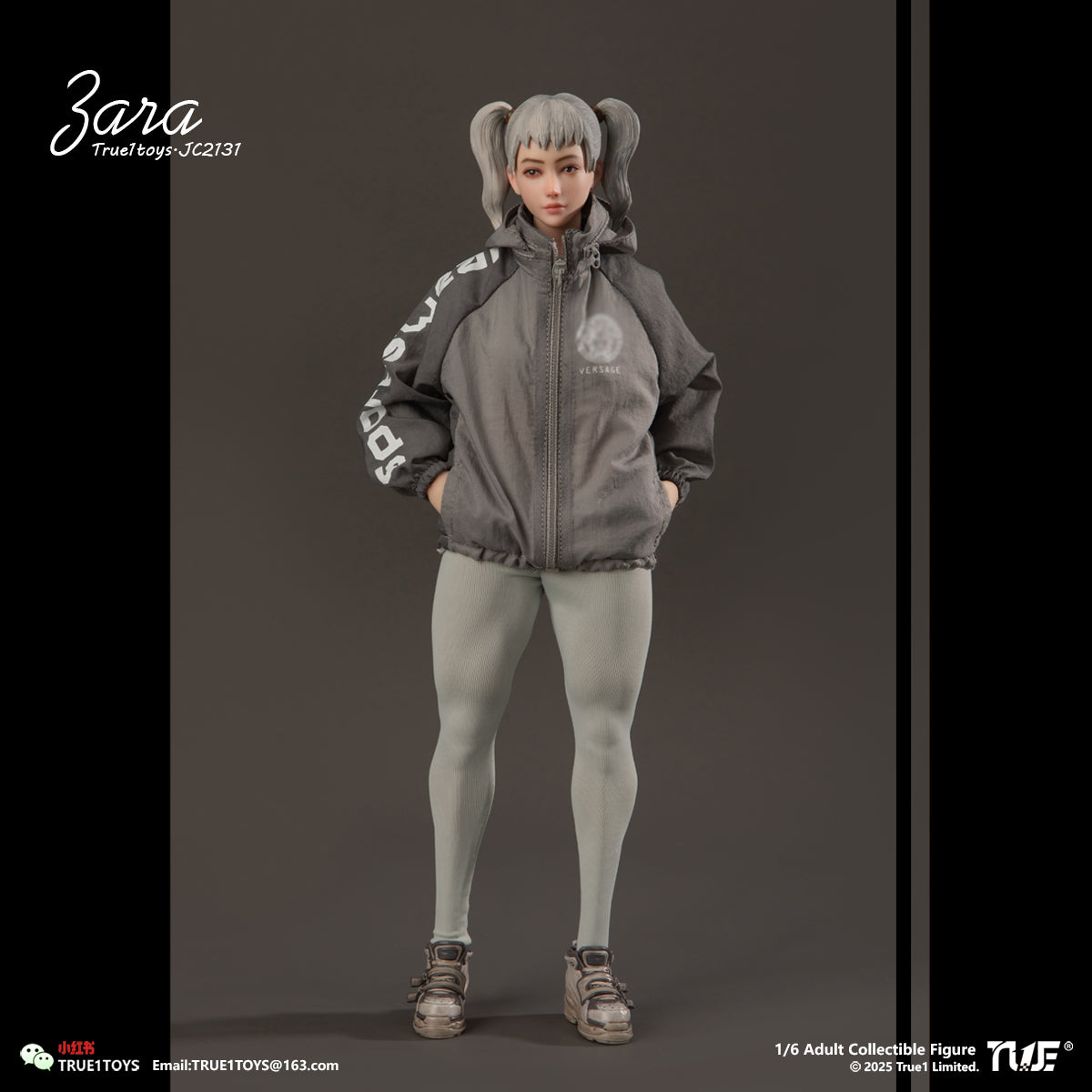 PRE ORDER – 1/6 SPORTY GIRL ACTION FIGURE JC2131 : ZARA GREY HAIR VERSION