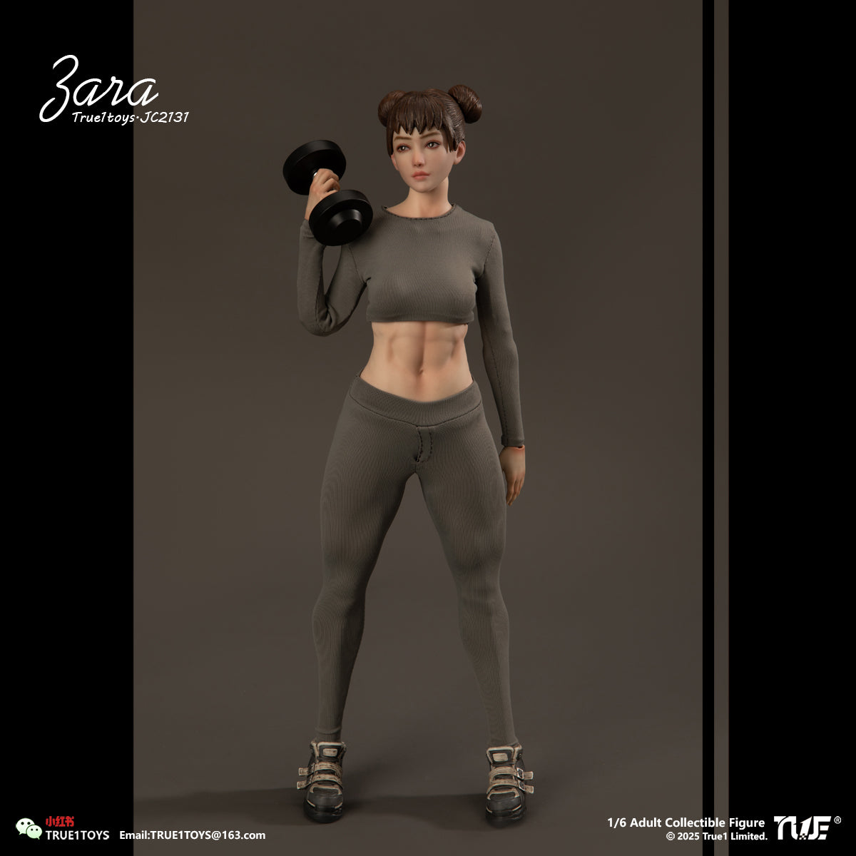 PRE ORDER – 1/6 SPORTY GIRL ACTION FIGURE JC2131 : ZARA BROWN HAIR VERSION