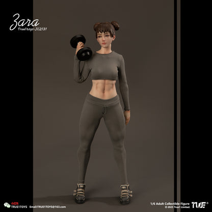 PRE ORDER – 1/6 SPORTY GIRL ACTION FIGURE JC2131 : ZARA BROWN HAIR VERSION