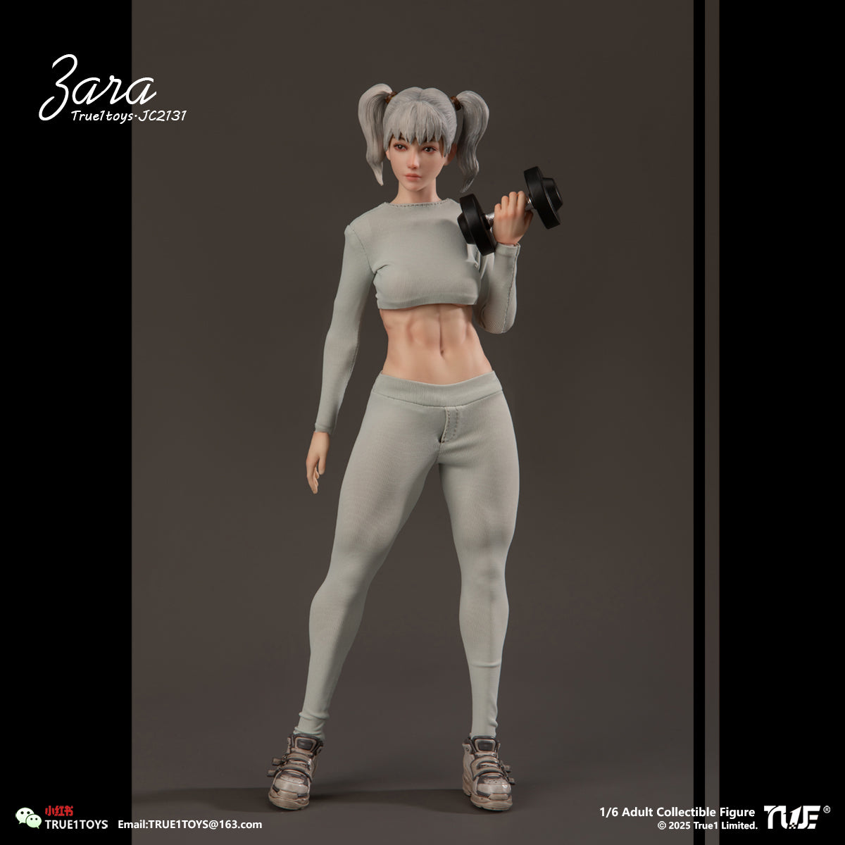 PRE ORDER – 1/6 SPORTY GIRL ACTION FIGURE JC2131 : ZARA GREY HAIR VERSION