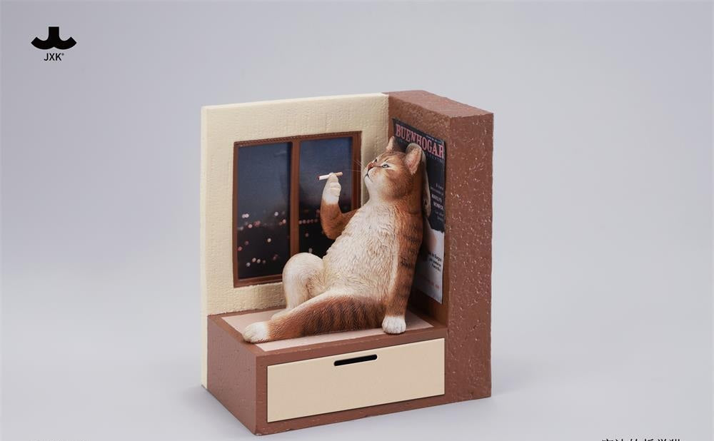 PRE ORDER – JXK317B PHILOSOPHER CAT AT THE WINDOWSILL