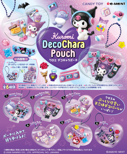 PRE ORDER – KUROMI DECO CHARA POUCH (BOX OF 6)