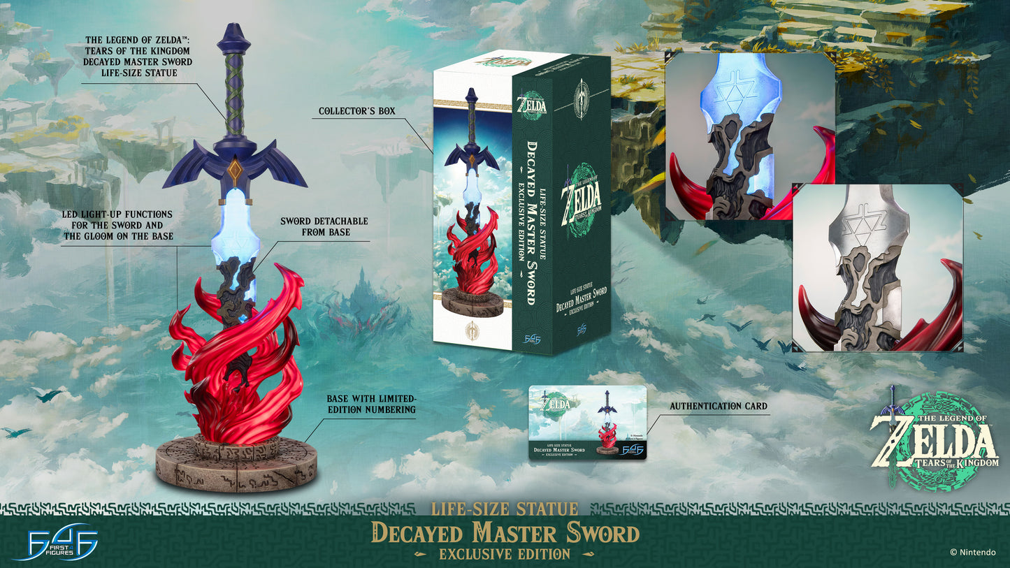 PRE ORDER – THE LEGEND OF ZELDA™: TEARS OF THE KINGDOM DECAYED MASTER SWORD LIFE-SIZE STATUE (EXCLUSIVE EDITION)