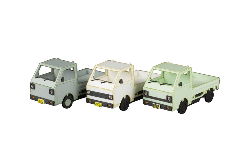 PRE ORDER – 1/80 SCALE PAPER KIT TOWN CORNER ACCESSORY SERIES KEI TRUCK (WHITE/SILVER/PALE GREEN)