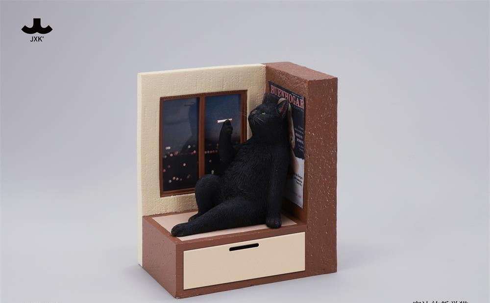 PRE ORDER – JXK317A PHILOSOPHER CAT AT THE WINDOWSILL