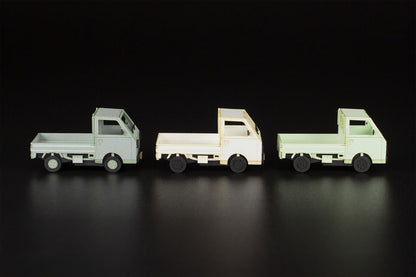PRE ORDER – 1/80 SCALE PAPER KIT TOWN CORNER ACCESSORY SERIES KEI TRUCK (WHITE/SILVER/PALE GREEN)