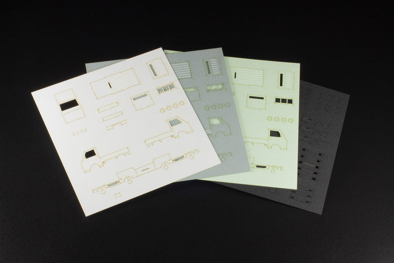 PRE ORDER – 1/80 SCALE PAPER KIT TOWN CORNER ACCESSORY SERIES KEI TRUCK (WHITE/SILVER/PALE GREEN)