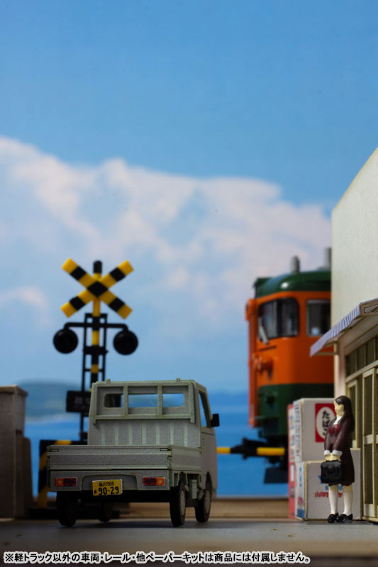 PRE ORDER – 1/80 SCALE PAPER KIT TOWN CORNER ACCESSORY SERIES KEI TRUCK (WHITE/SILVER/PALE GREEN)