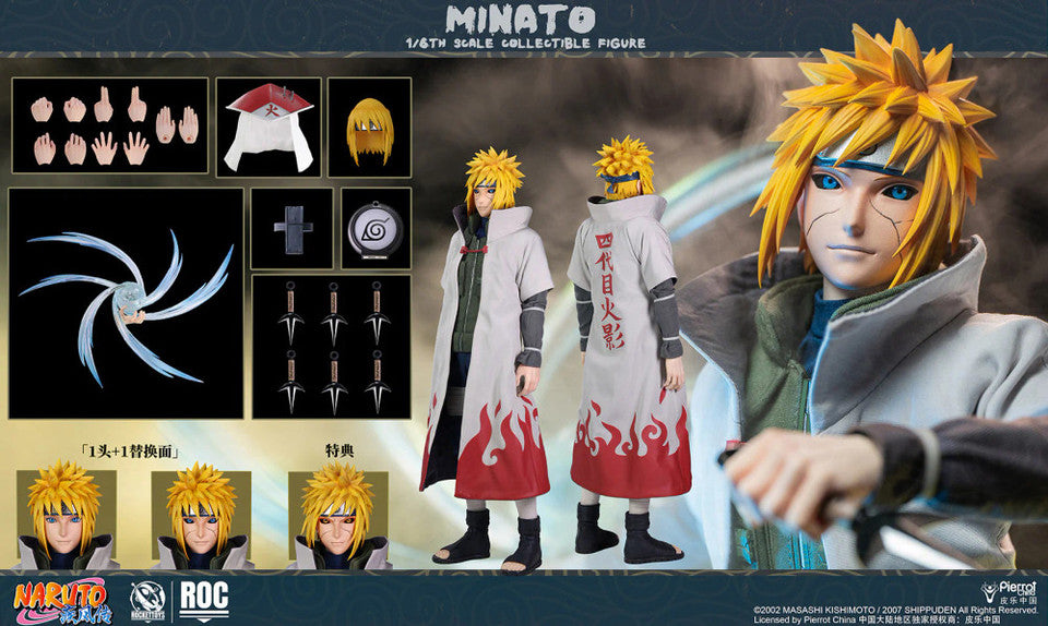 PRE ORDER – ROCKETTOYS ROC-015 1/6 OFFICIALLY LICENSED CHINESE VERSION: NARUTO SHIPPUDEN - MINATO NAMIKAZE [FOURTH HOKAGE VER.]