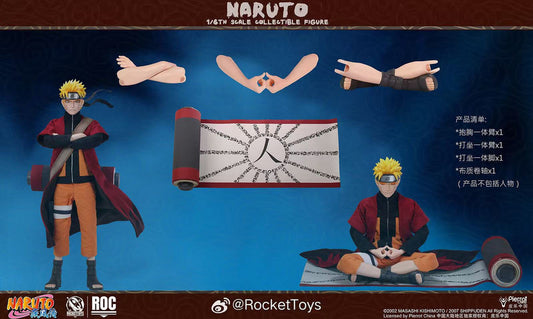 PRE ORDER – ROCKETTOYS ROC-011A 1/6 OFFICIALLY LICENSED CHINESE VERSION: NARUTO SHIPPUDEN - UZUMAKI NARUTO [SAGE MODE VER. ACCESSORY PACK]