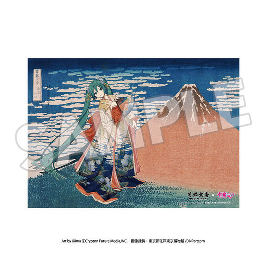 PRE ORDER – SERIAL NUMBERED A3 ACRYLIC PANEL THIRTY-SIX VIEWS OF MOUNT FUJI FINE WIND, CLEAR MORNING - KATSUSHIKA HOKUSAI × HATSUNE MIKU