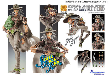 PRE ORDER – SUPER ACTION STATUE - JOJO'S BIZARRE ADVENTURE PART7「STEEL BALL RUN」 - CHOZOKADO GYRO ZEPPELI THIRD