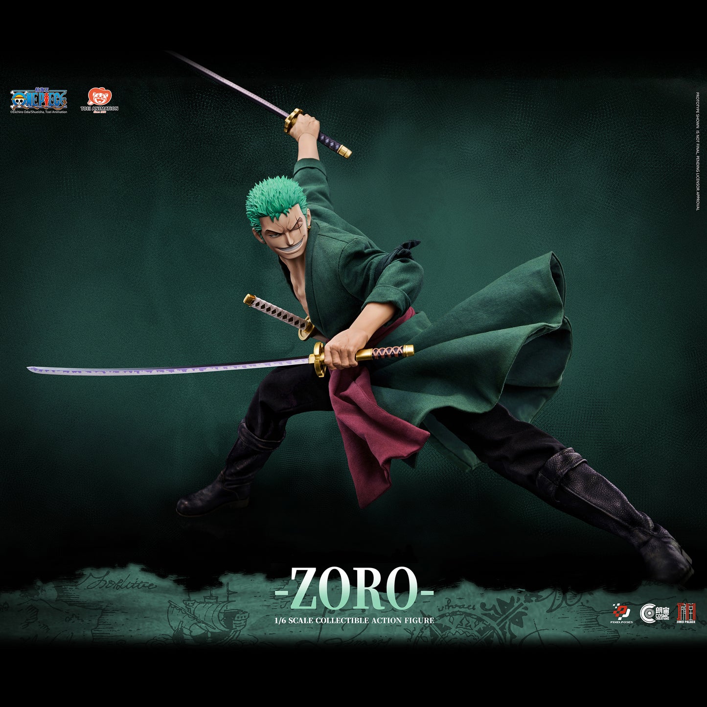 PRE ORDER – PIXEL POSES | COSMIC CREATIONS × JIMEI PALACE 1/6 ONE PIECE RORONOA ZORO ACTION FIGURE OVERSEAS VERSION PP-200595 DELUXE EDITION