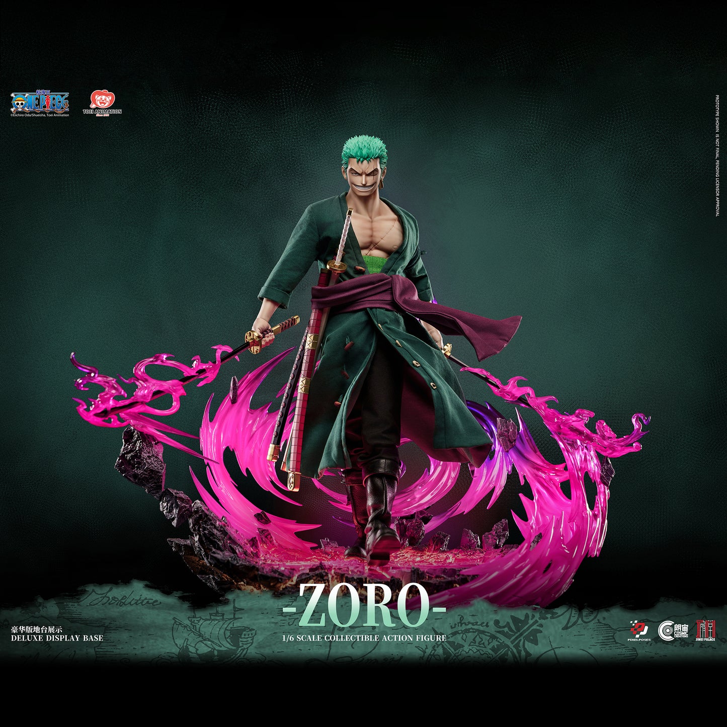 PRE ORDER – PIXEL POSES | COSMIC CREATIONS × JIMEI PALACE 1/6 ONE PIECE RORONOA ZORO ACTION FIGURE OVERSEAS VERSION PP-200595 DELUXE EDITION