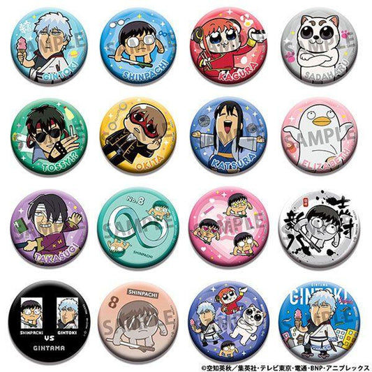 PRE ORDER – BOX OF 16 - GINTAMA X OKAWABUKUBU GINTAMA OSHANTI METAL BADGE COLLECTION