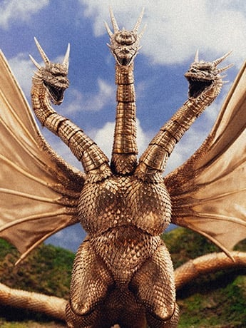 PRE ORDER – HIYA EXQUISITE BASIC - GODZILLA VS KING GHIDORAH (1991) - MECHANICAL KING GHIDORAH (BATTLE DAMAGED VERSION)
