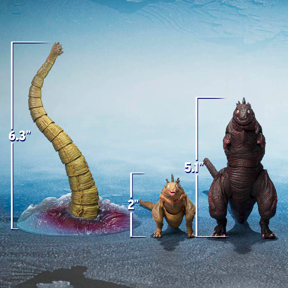 PRE ORDER – S.H.MONSTERARTS GODZILLA [2016] THE SECOND FORM & THIRD FORM & GIANT UNIDENTIFIED CREATURE SET