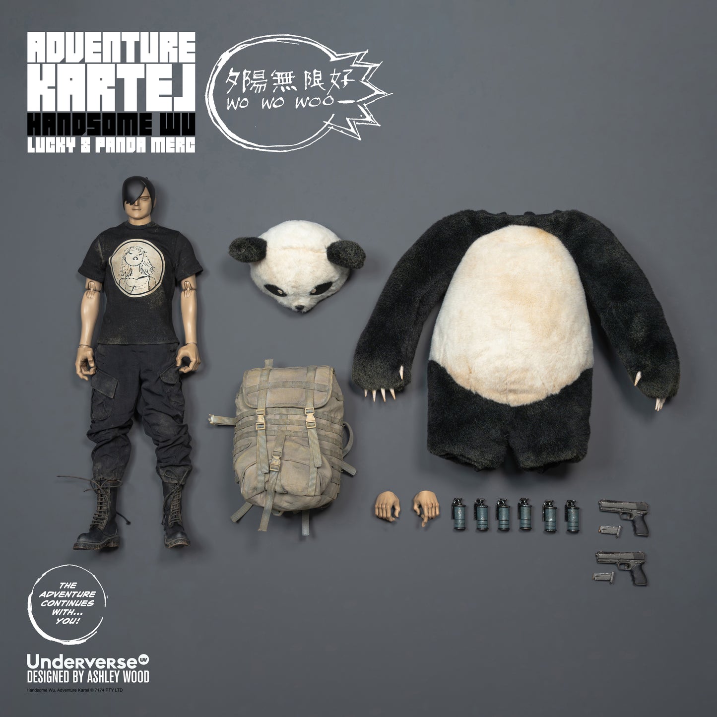 PRE ORDER – 1/6 ADVENTURE KARTEL SERIES DIRTY BOI PANDA HANDSOME WU ACTION FIGURE UV202514