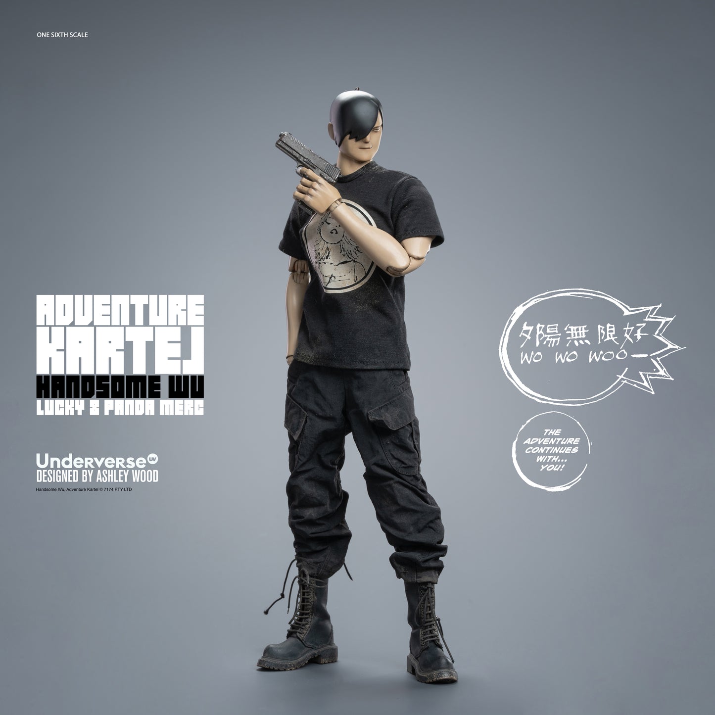 PRE ORDER – 1/6 ADVENTURE KARTEL SERIES DIRTY BOI PANDA HANDSOME WU ACTION FIGURE UV202514
