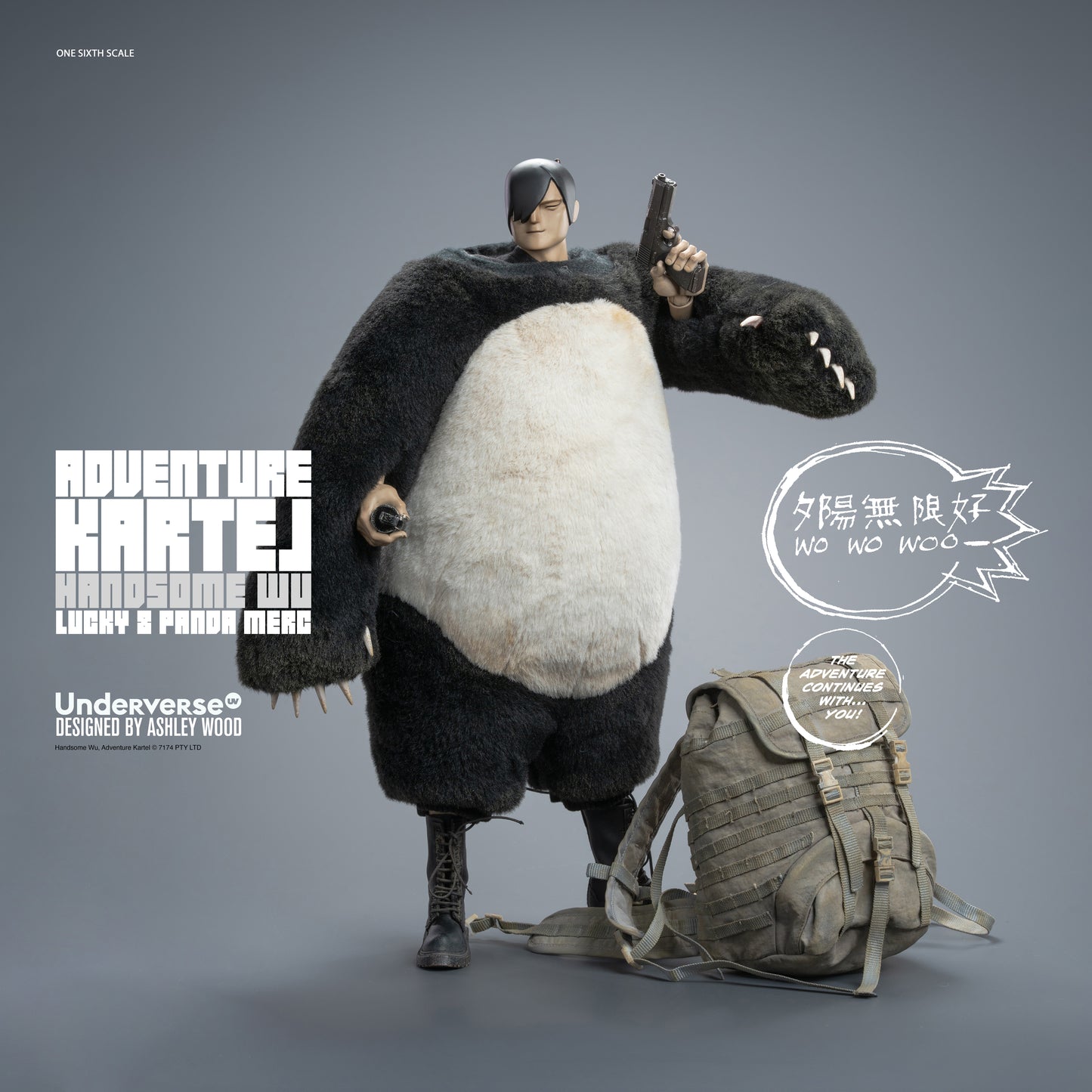 PRE ORDER – 1/6 ADVENTURE KARTEL SERIES DIRTY BOI PANDA HANDSOME WU ACTION FIGURE UV202514